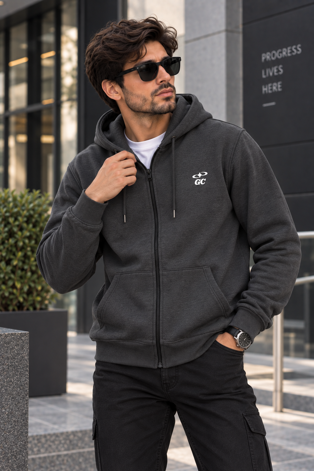 Charcoal Zipper Hoodie