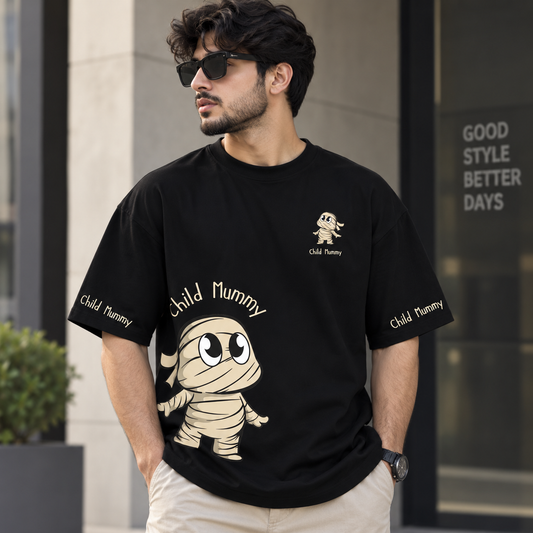 Child Mummy Black Drop Shoulder T-Shirt