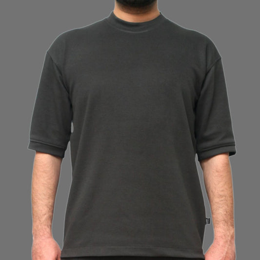 Drop Shoulder Interlock Cotton T-Shirt