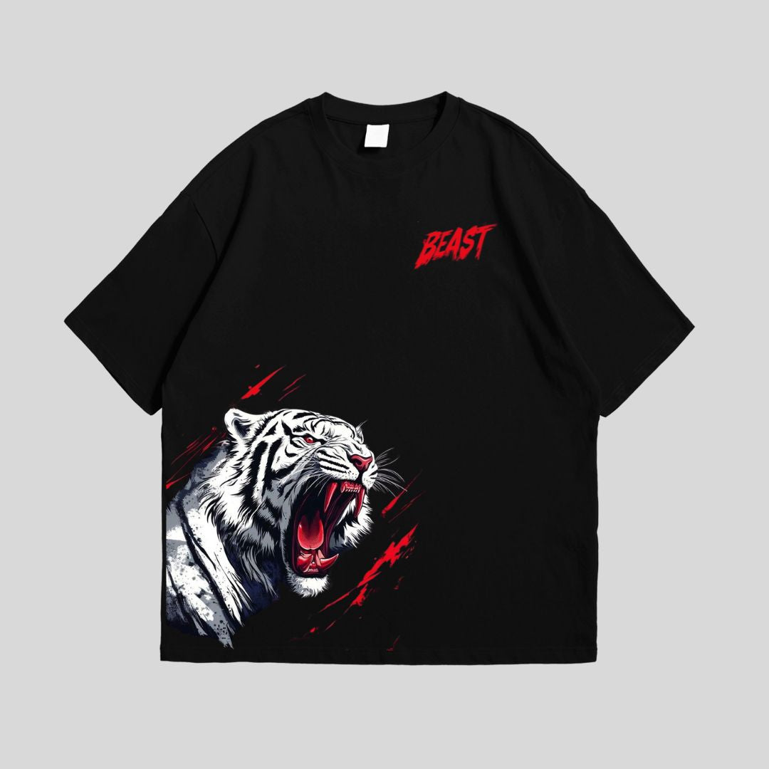 Beast Black Drop Shoulder T-Shirt