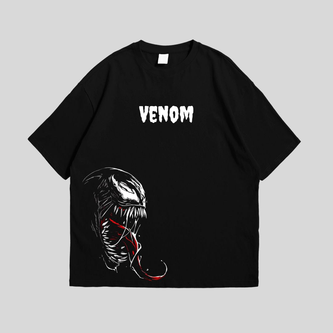Venom Black Drop Shoulder T-Shirt