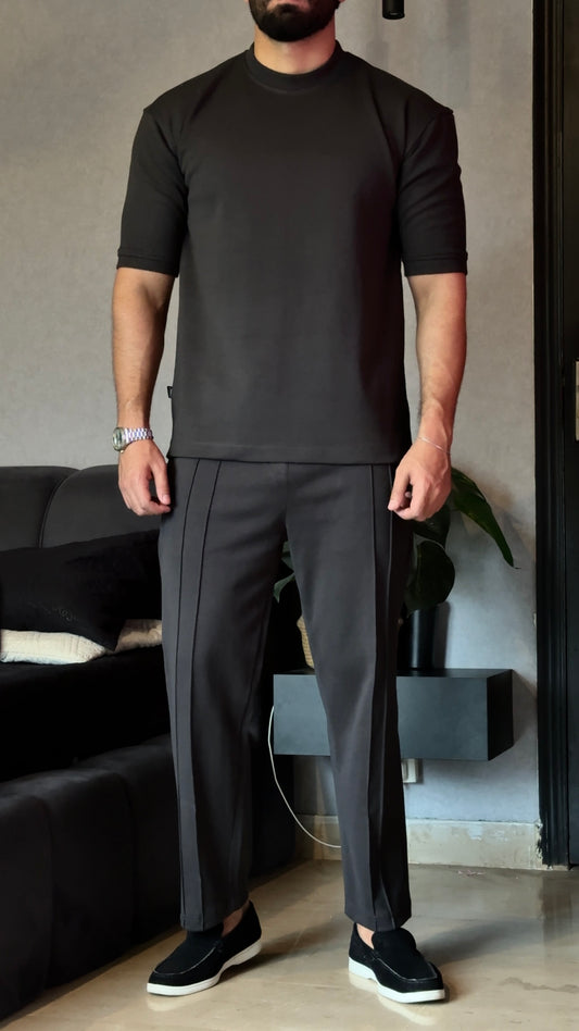 Black Interlock Co-Ord Set