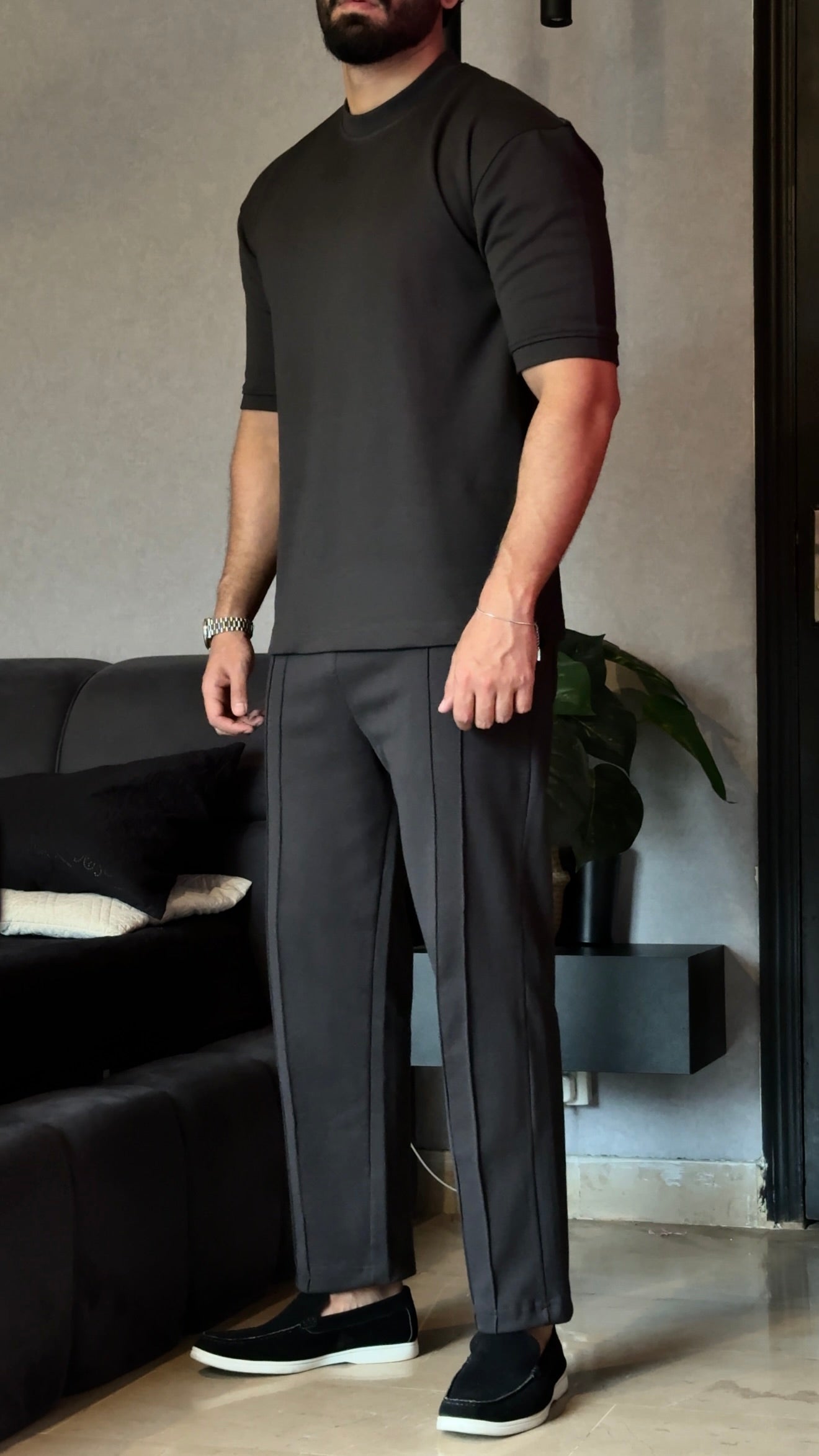 Black Interlock Co-Ord Set