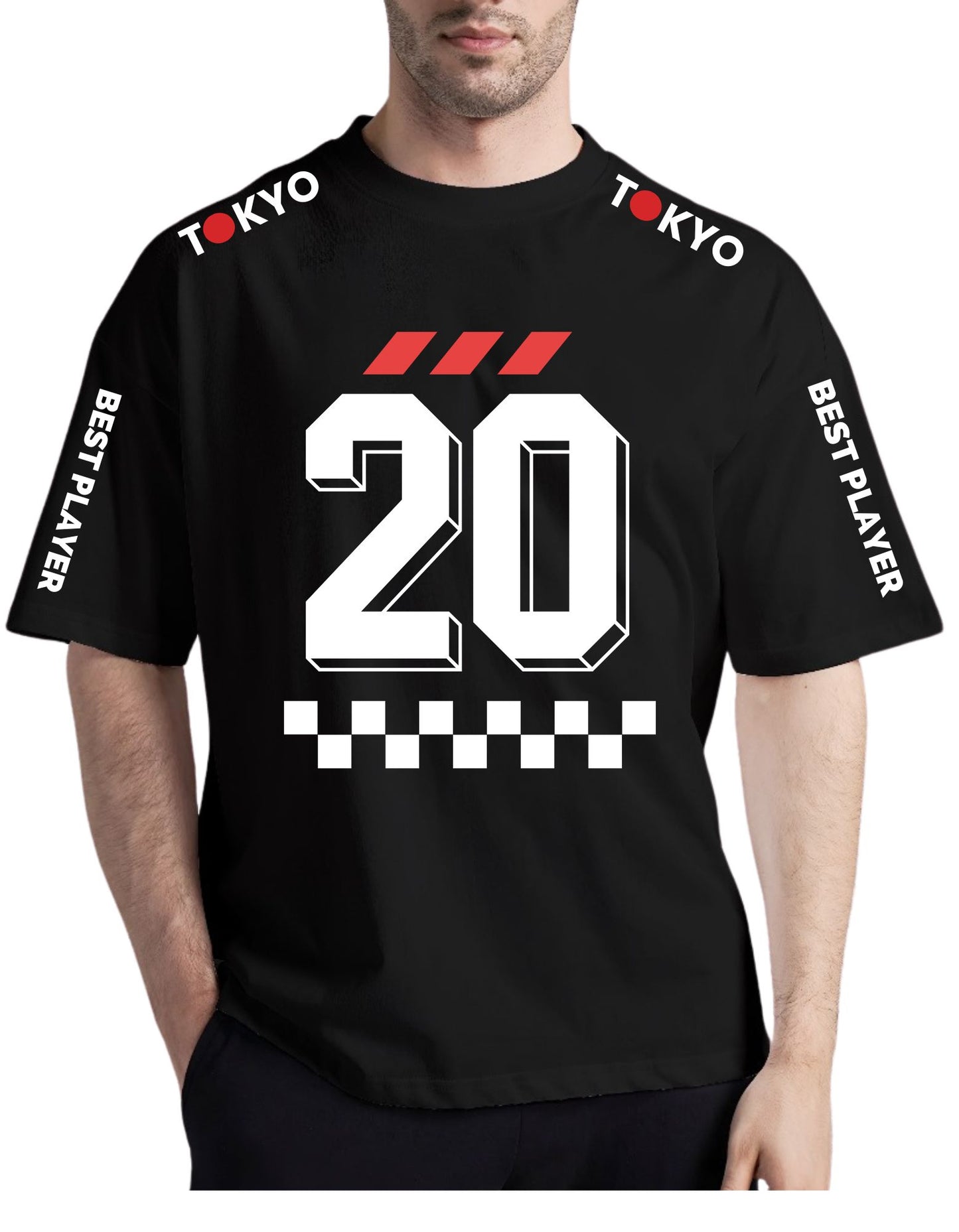 Tokyo Manfinity Black Drop Shoulder Tee