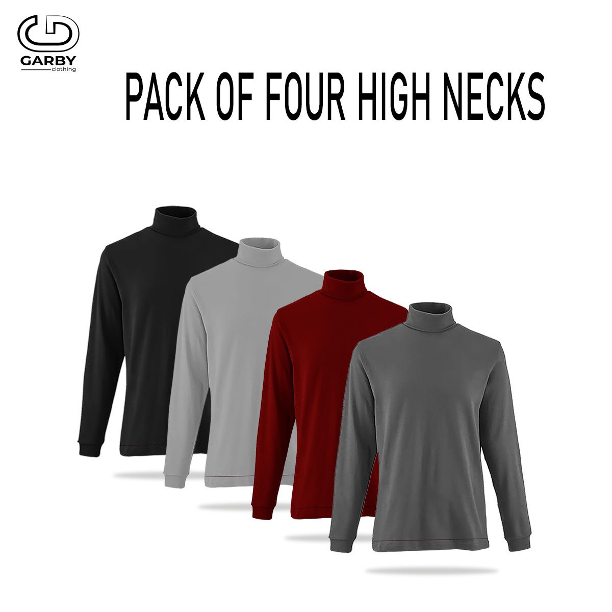 Pack of 4 Basic High Necks