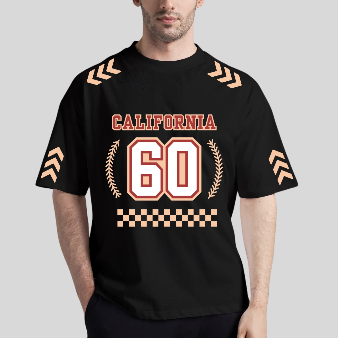 California Manfinity Black Drop Shoulder Tee