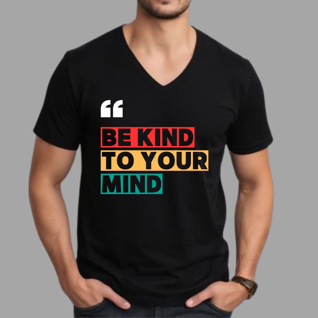 Be Kind Black V-Neck Tee