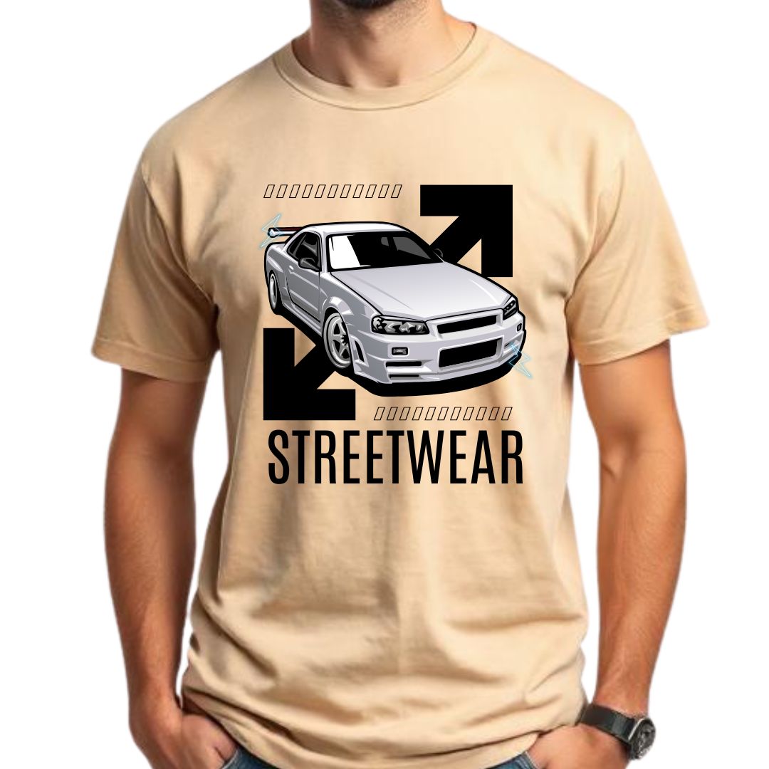 Street Wear Car Half Sleeve T-Shirt