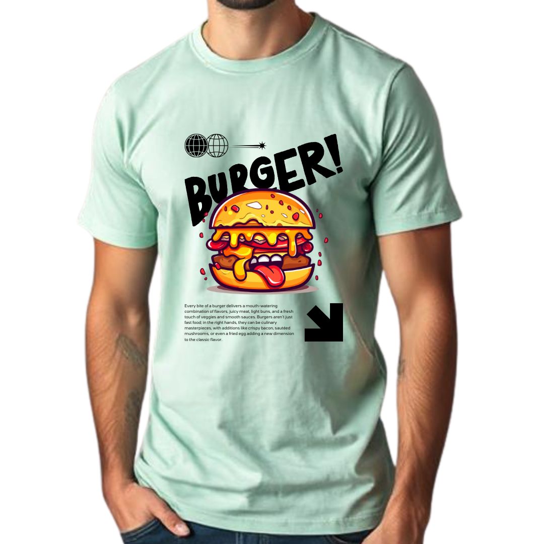 Burger Half Sleeve T-Shirt