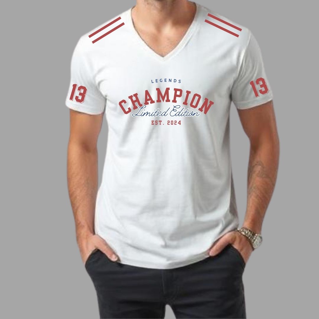 Champion White V-Neck Tee