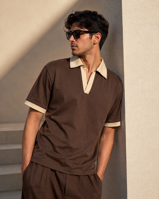 Old Money Brown Polo Shirt