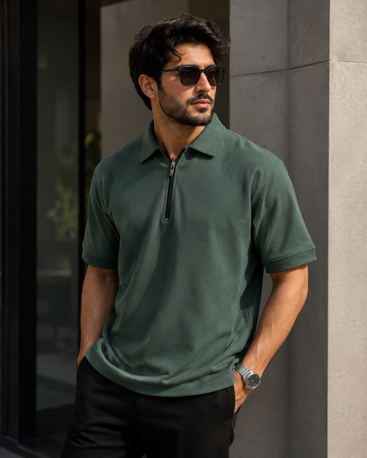 Half Zip Polo Shirt