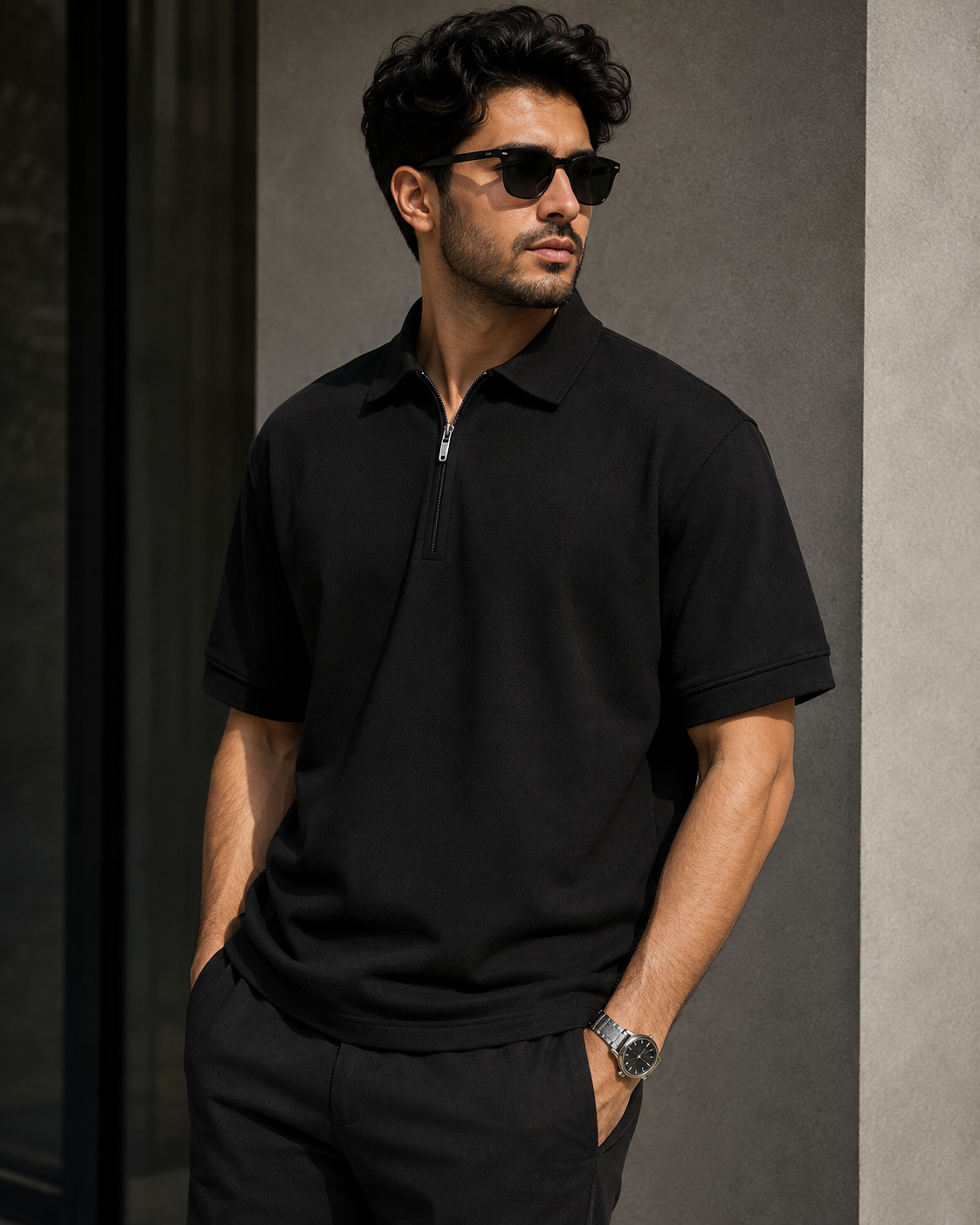 Half Zip Polo Shirt