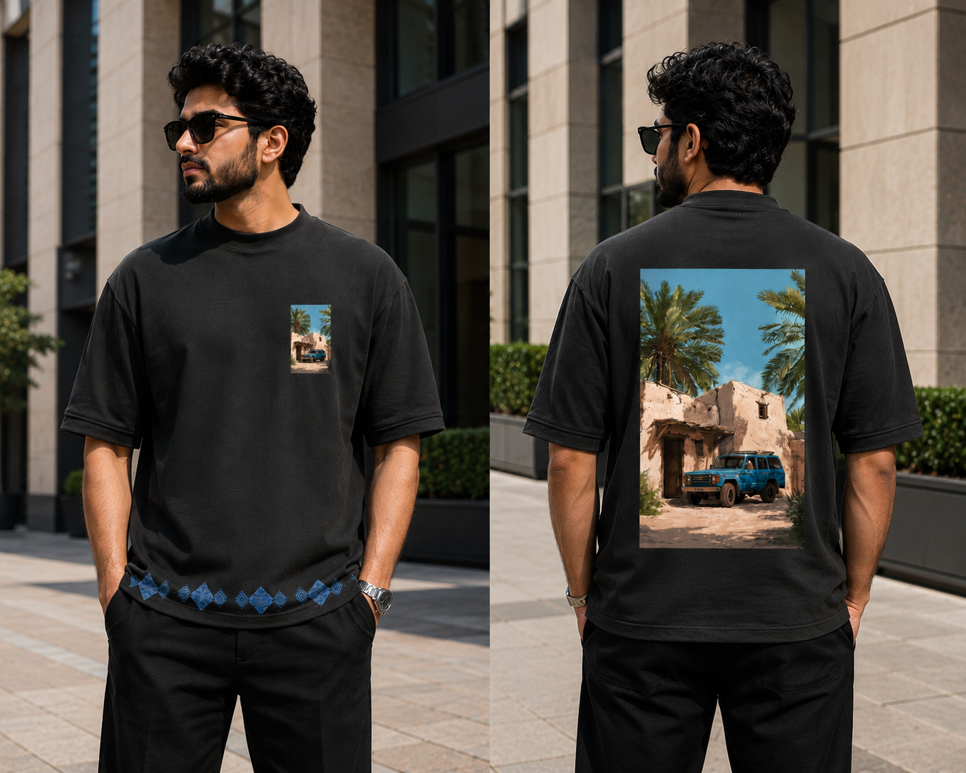 Blue Jeep Drop Shoulder T-Shirt