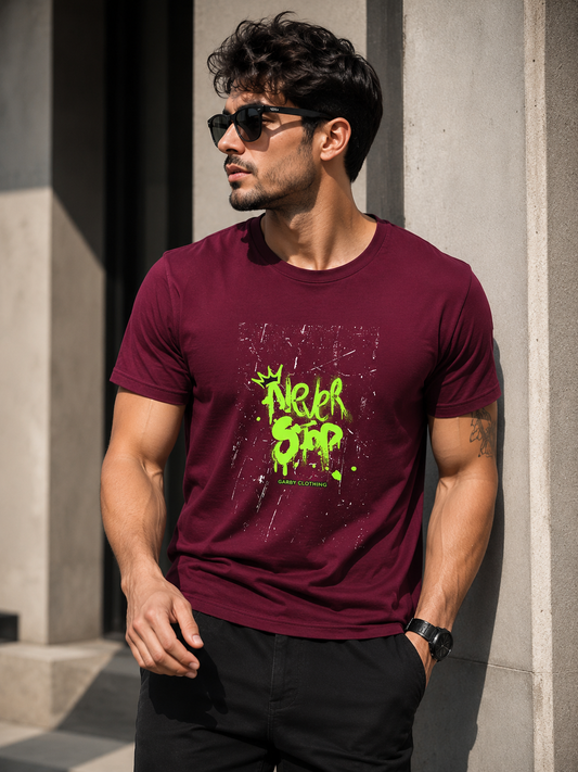 Never Stop Half Sleeve T-Shirt