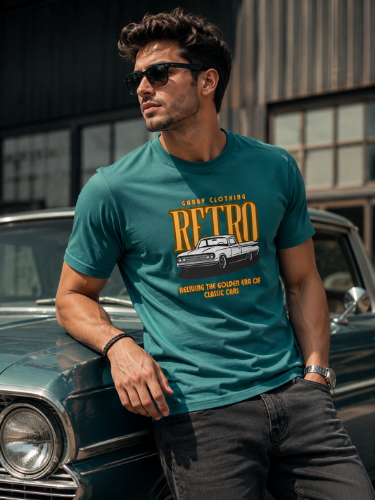 Retro Car Half Sleeve T-Shirt