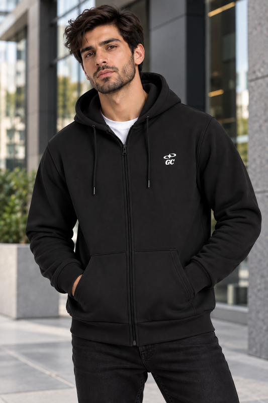 Black Zipper Hoodie