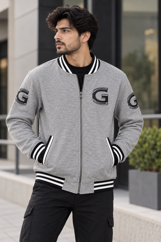 Heather Grey Bomber Jacket