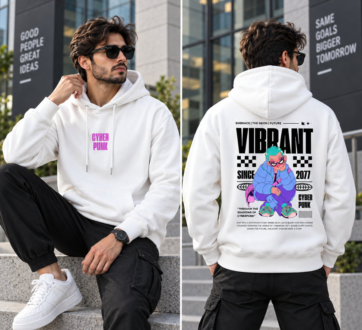 Vibrant Cyber Punk Hoodie