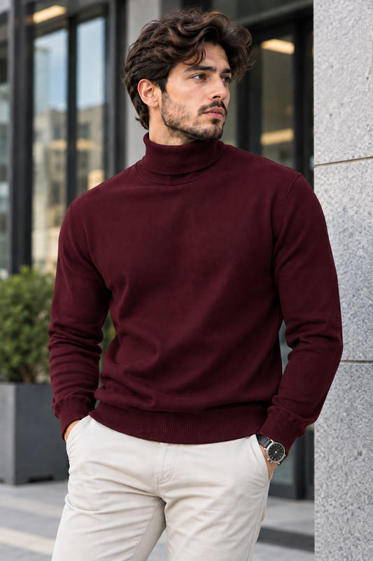 Maroon High Neck