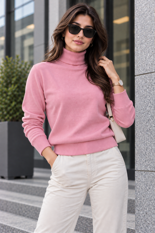 Pink High Neck