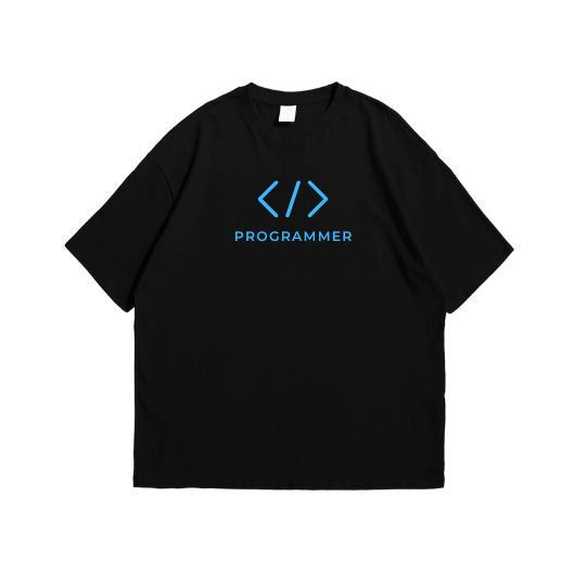 Programmer Black Drop Shoulder T-Shirt