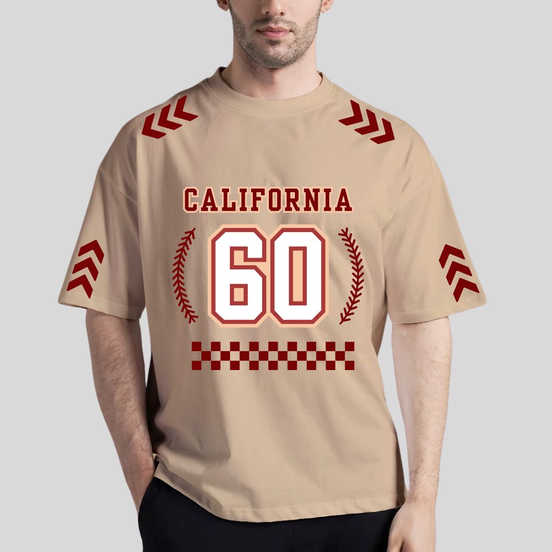 California Manfinity Beige Drop Shoulder Tee