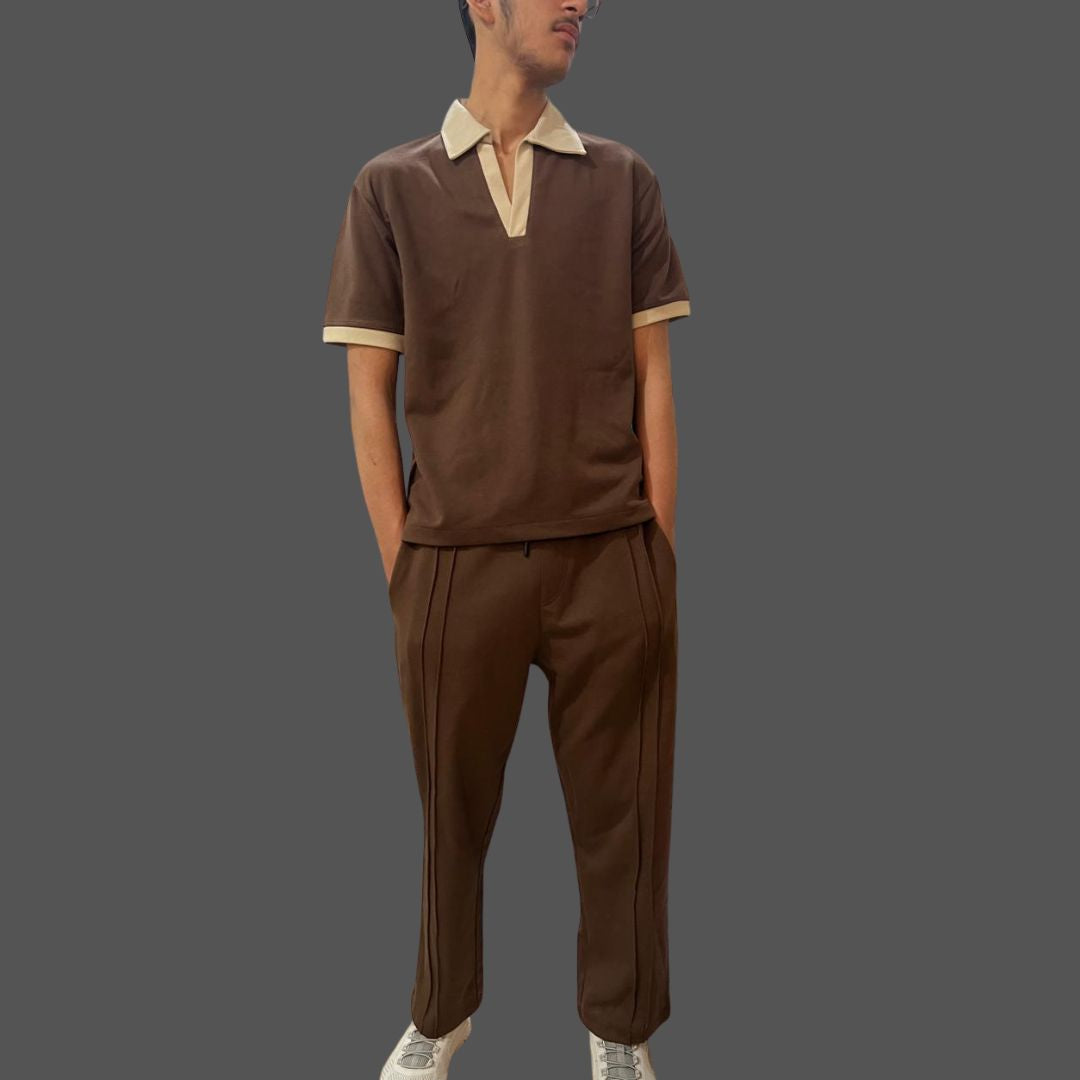 Old Money Brown Co-Ord Set (Shirt+Trouser)