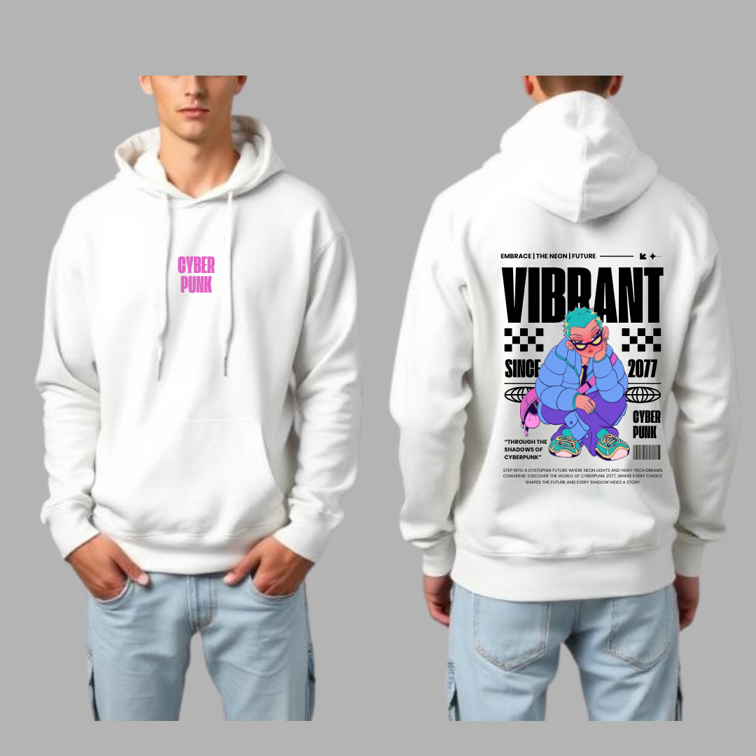 Vibrant Cyber Punk Hoodie