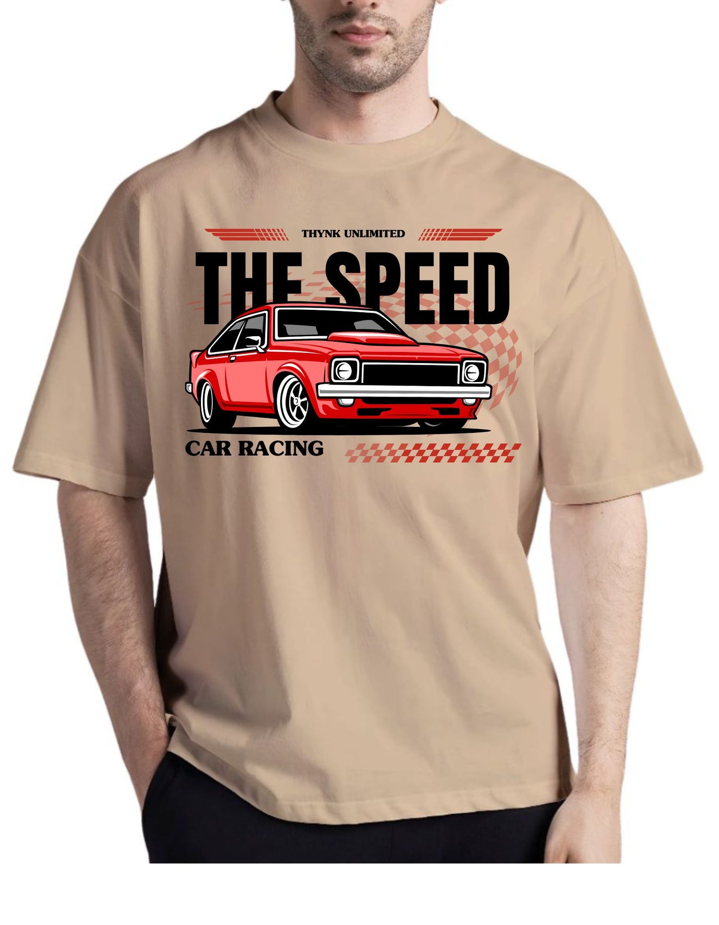 The Speed Beige Drop Shoulder T-Shirt