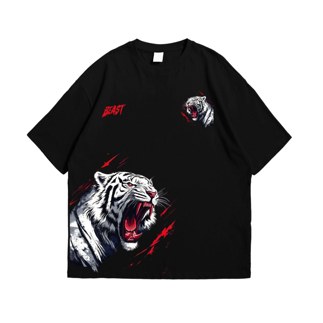 Beast Black Drop Shoulder T-Shirt