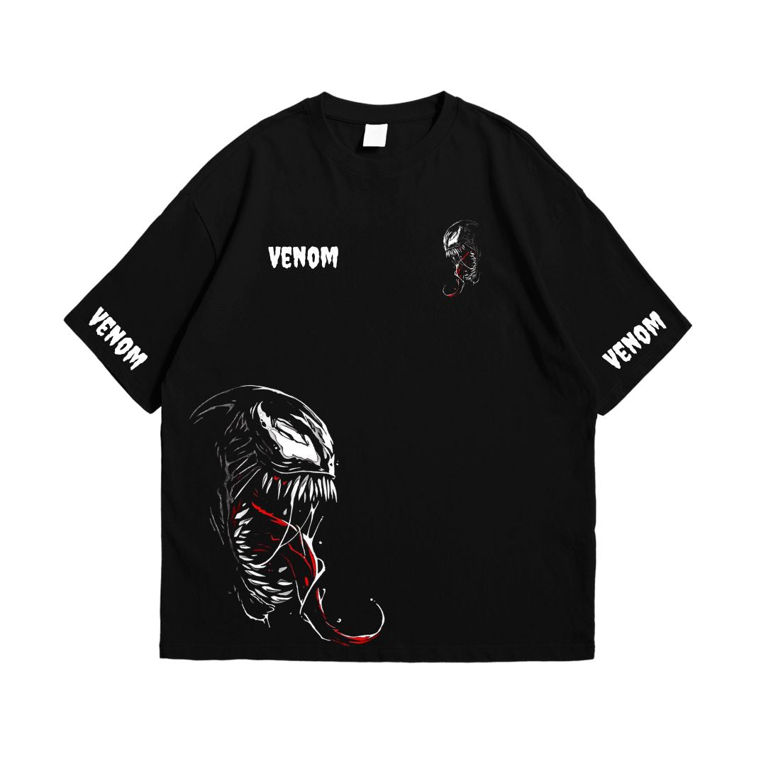 Venom Black Drop Shoulder T-Shirt