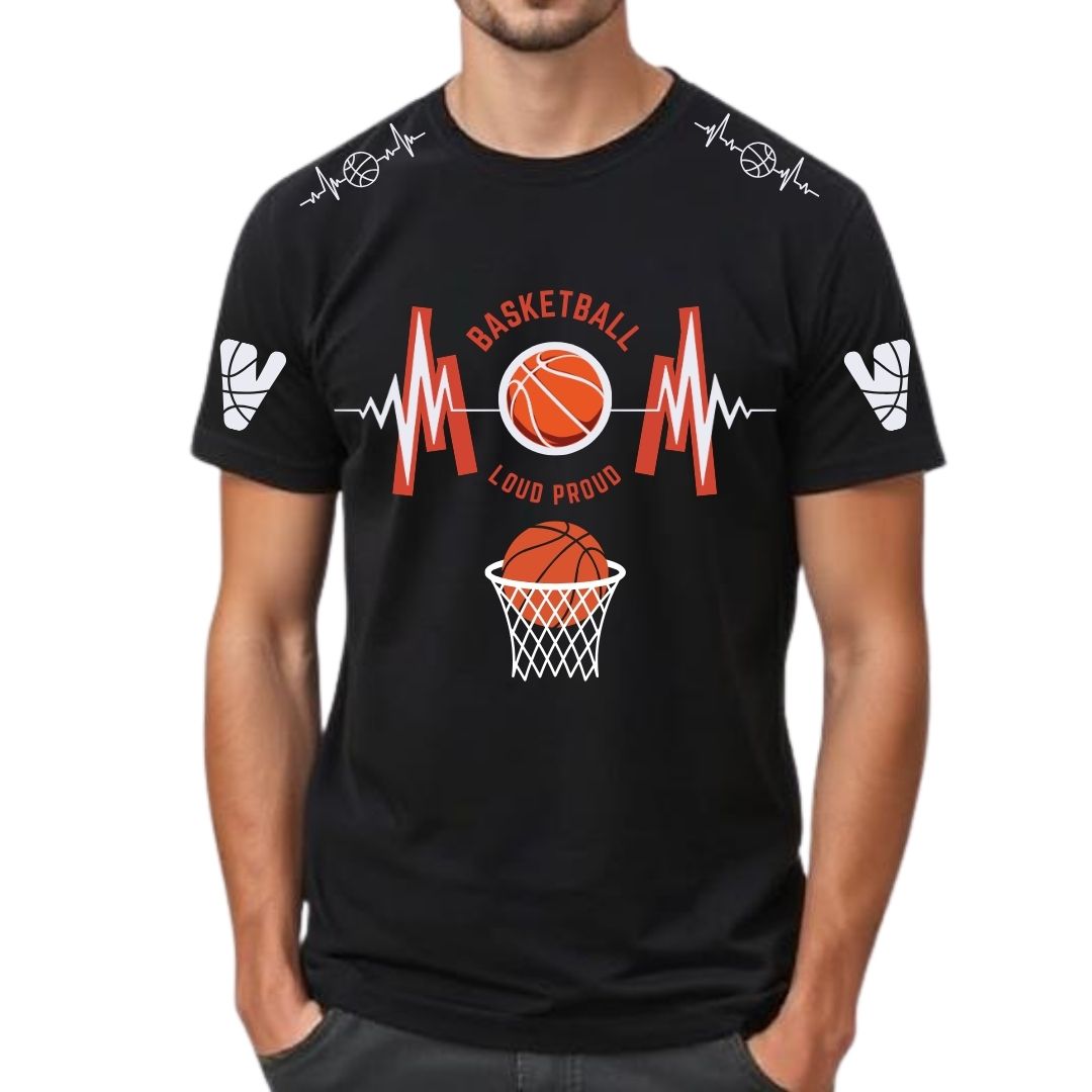 Basketball loud proud Half Sleeve T-Shirt