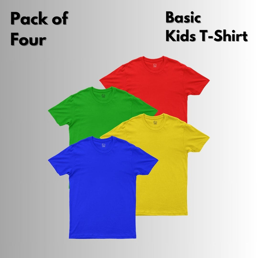 Pack of 4 Basic Kid Half Sleeve T-Shirt