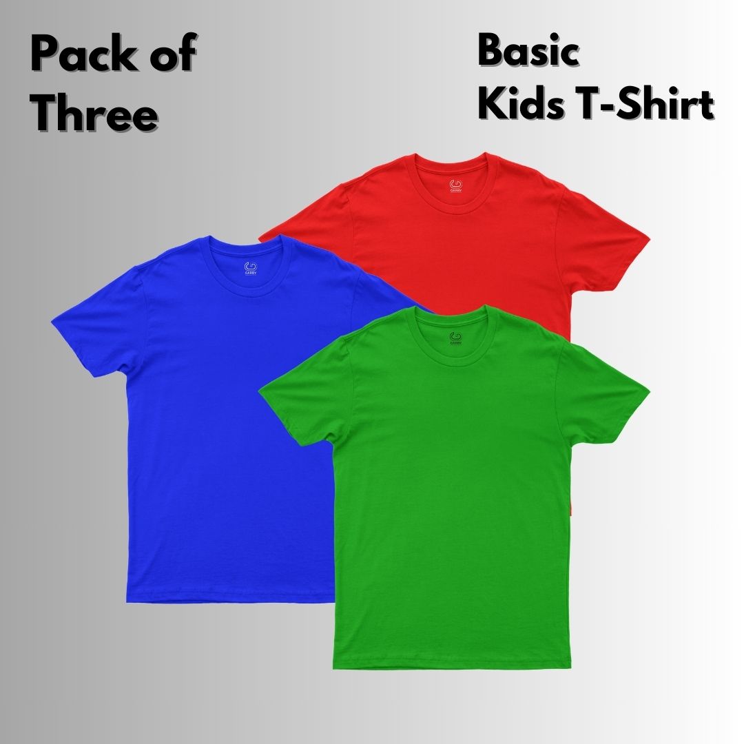 Pack of 3 Basic Kid Half Sleeve T-Shirt
