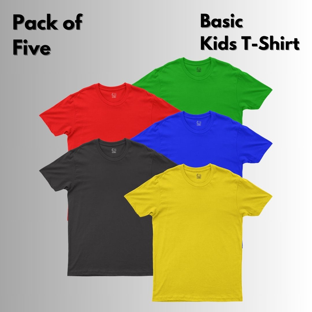 Pack of 5 Basic Kid Half Sleeve T-Shirt