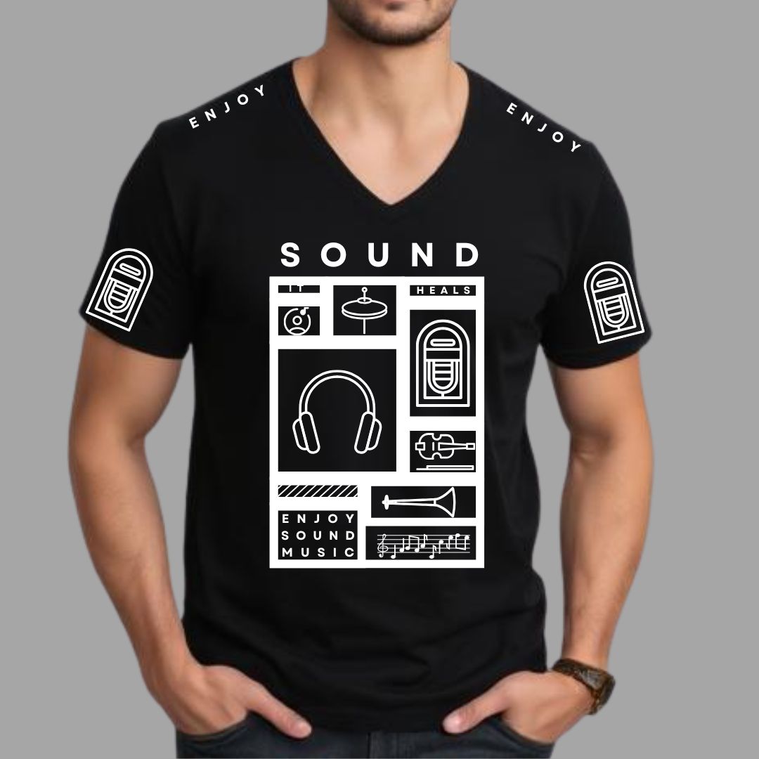 Enjoy Sound Music V-Neck Tee