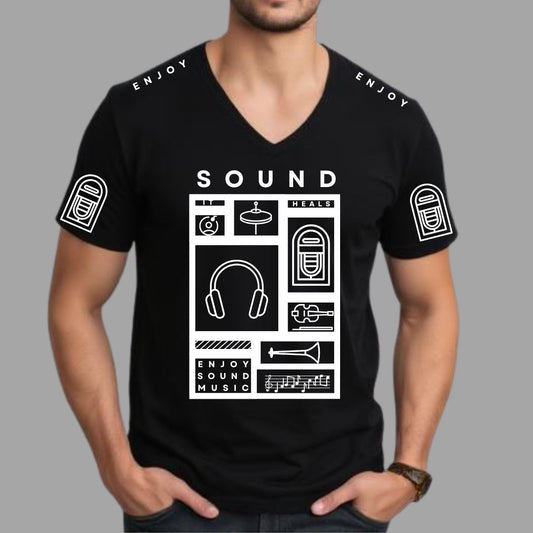 Enjoy Sound Music V-Neck Tee