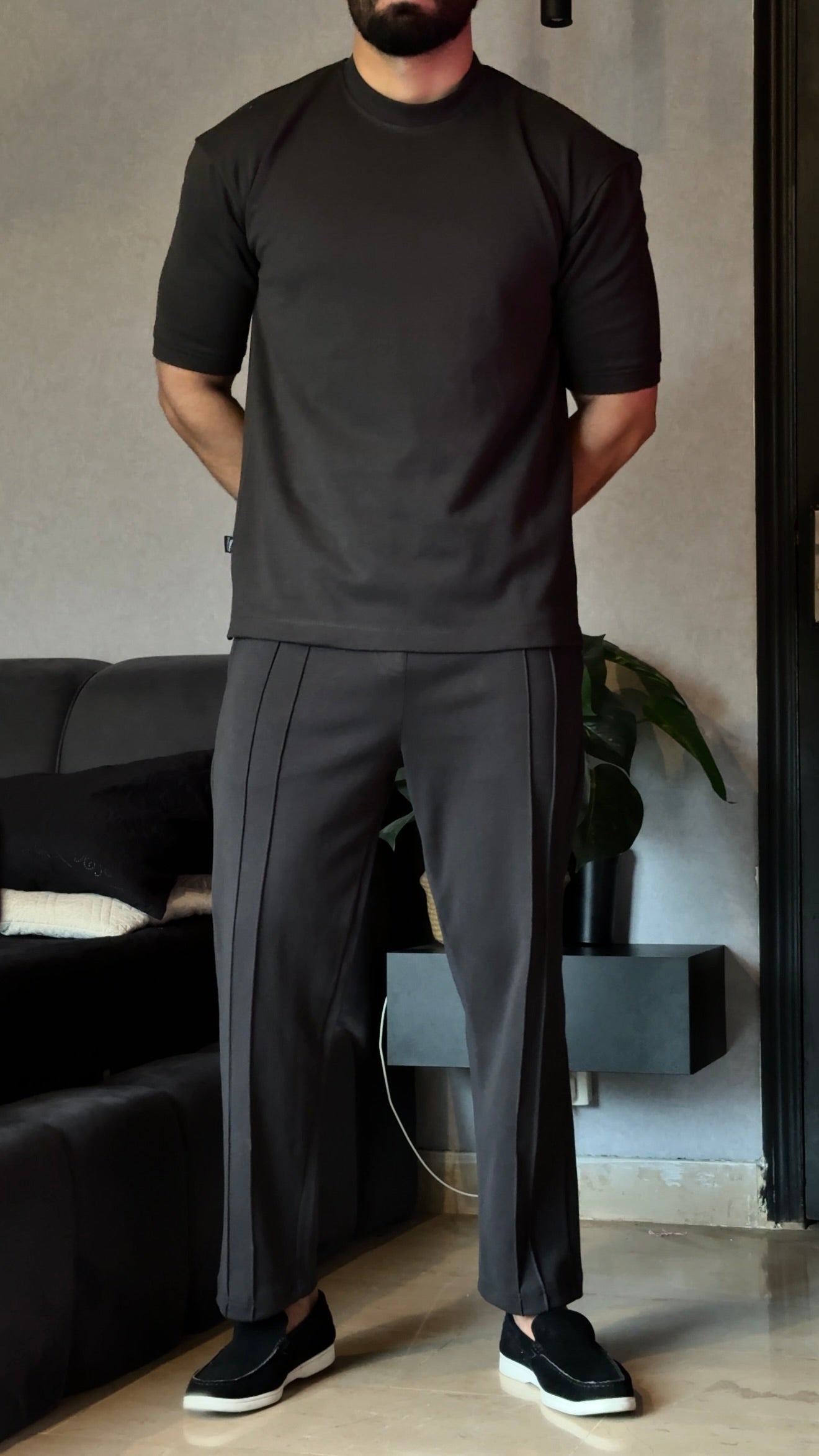 Black Interlock Co-Ord Set
