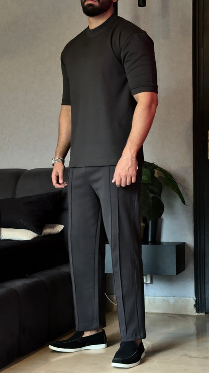 Black Interlock Co-Ord Set