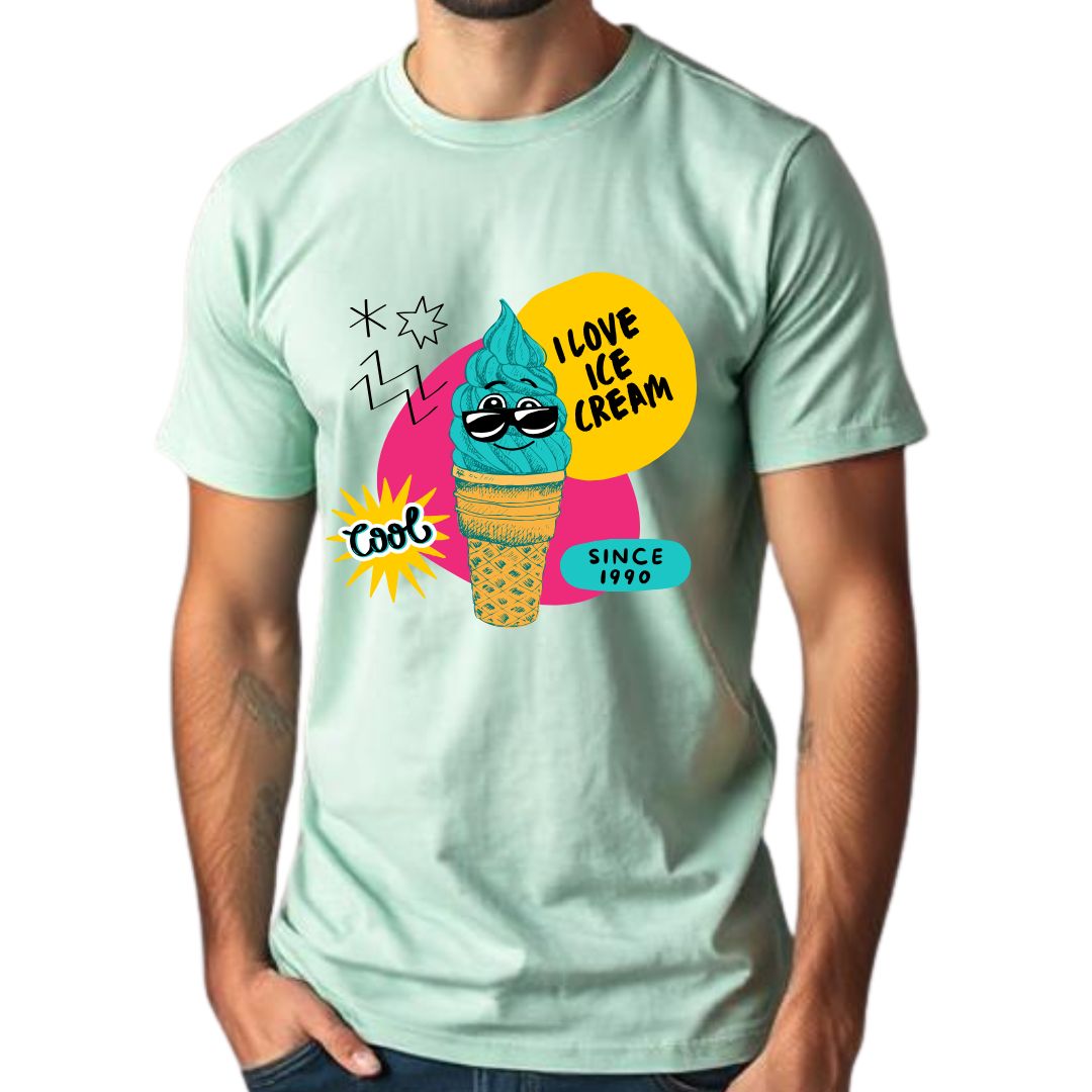 I Love Ice Cream Half Sleeve T-Shirt