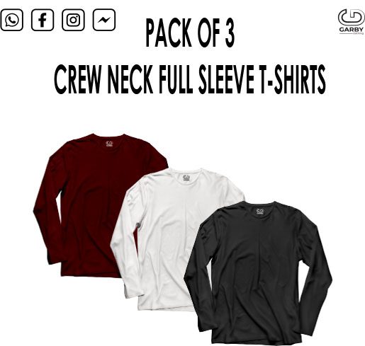Pack of 3 Full Sleeves T-shirts