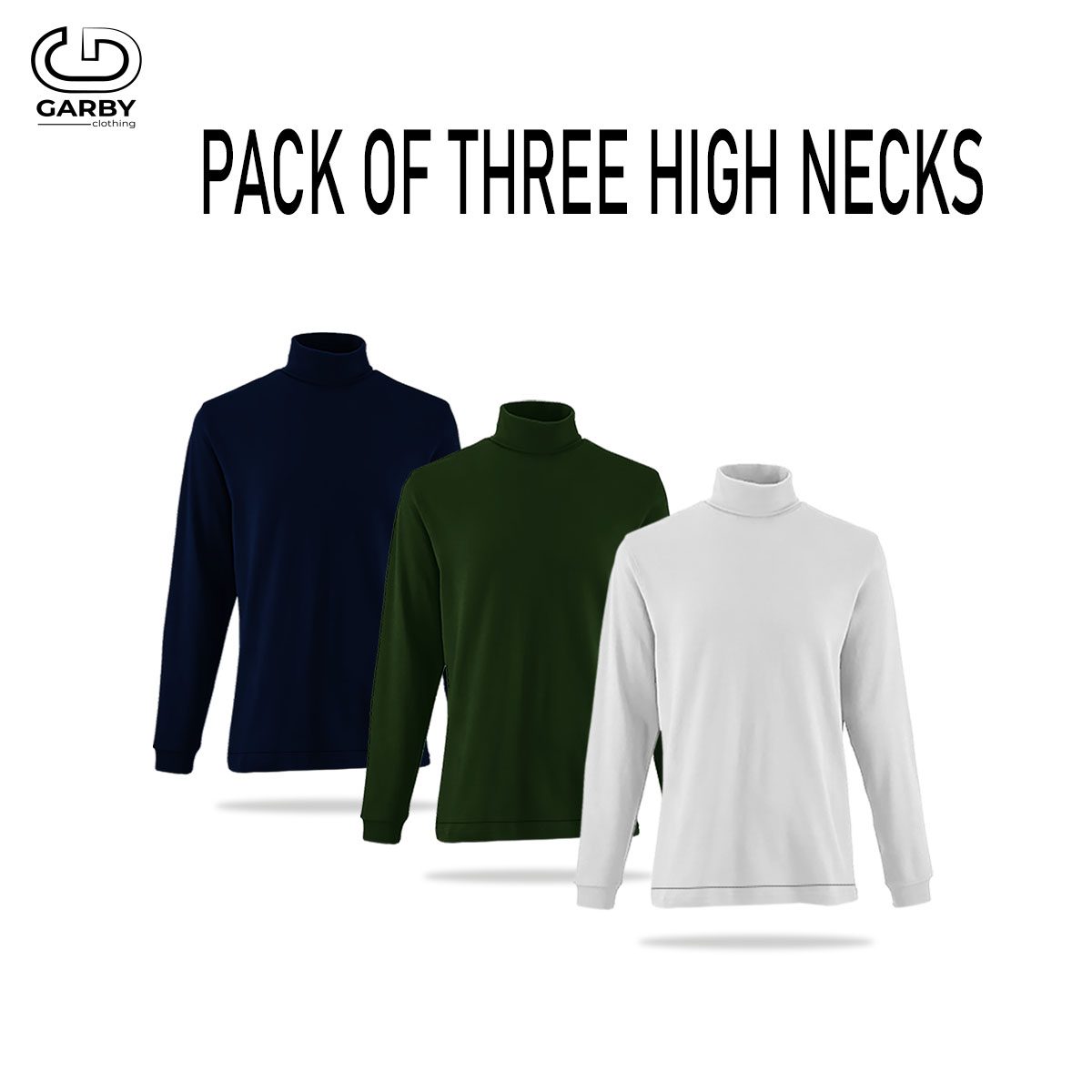 Pack of 3 Basic High Necks