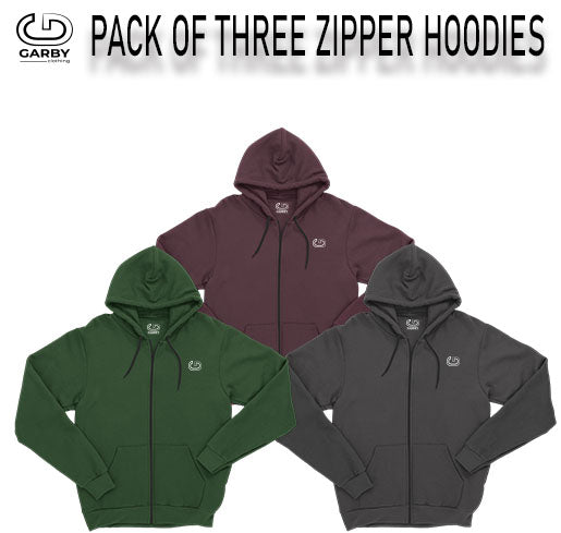 Pack of 3 Zipper Hoodies