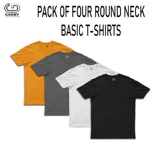Pack of 4 Basic Crew Neck Half Sleeve T-Shirts