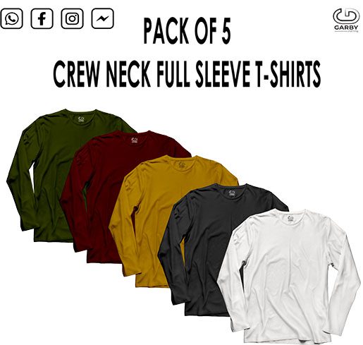 Pack of 5 Full Sleeves T-shirts