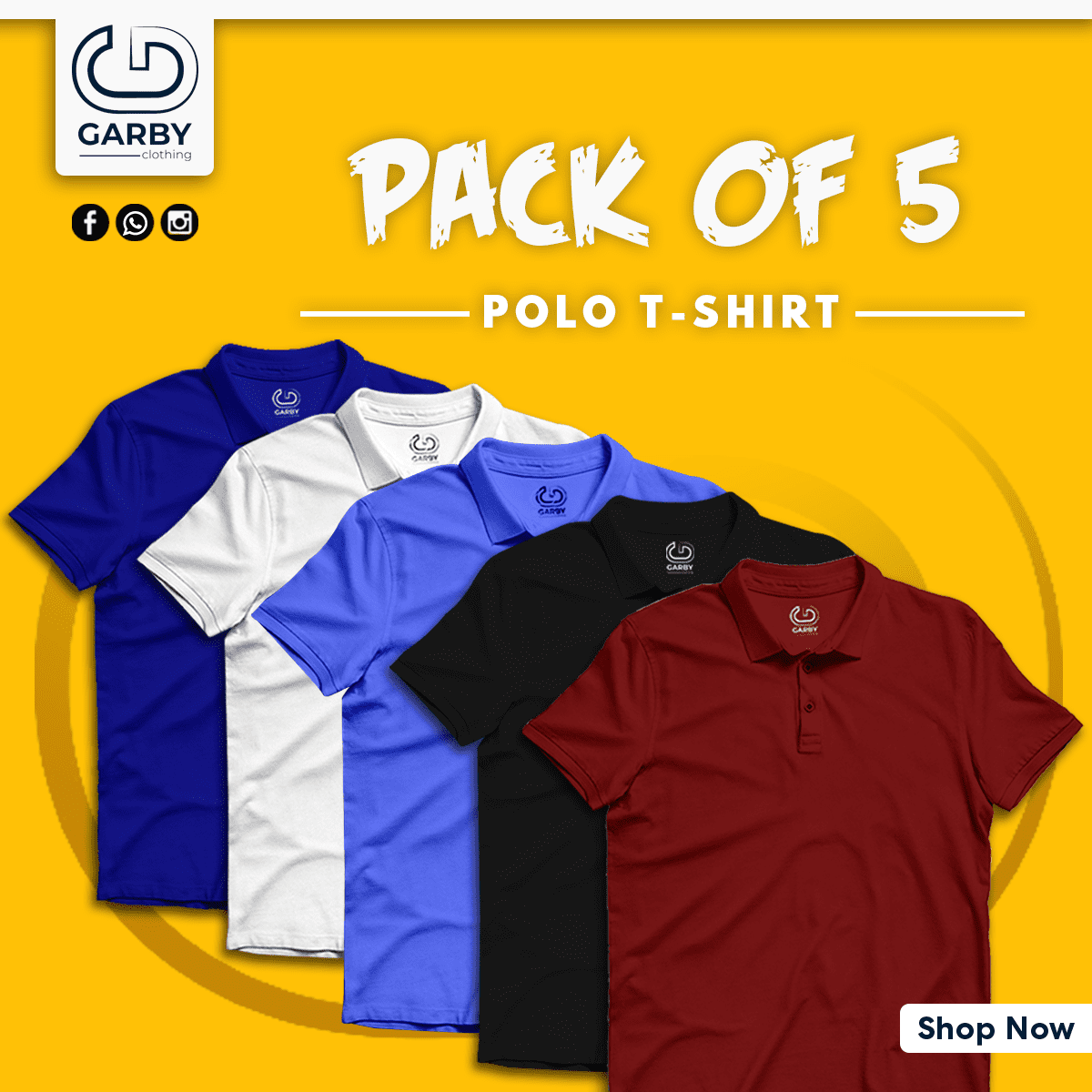 Pack of 5 Polo T-Shirts