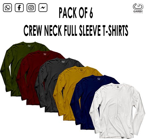 Pack of 6 Full Sleeves T-shirts