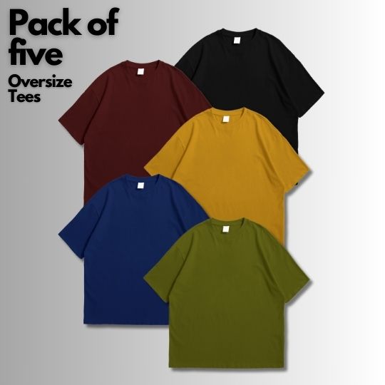 Pack of 5 Oversize T-Shirts