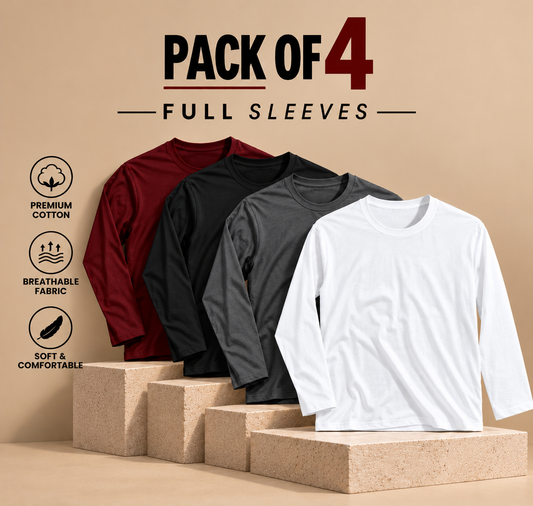 Pack of 4 Full Sleeves T-shirts